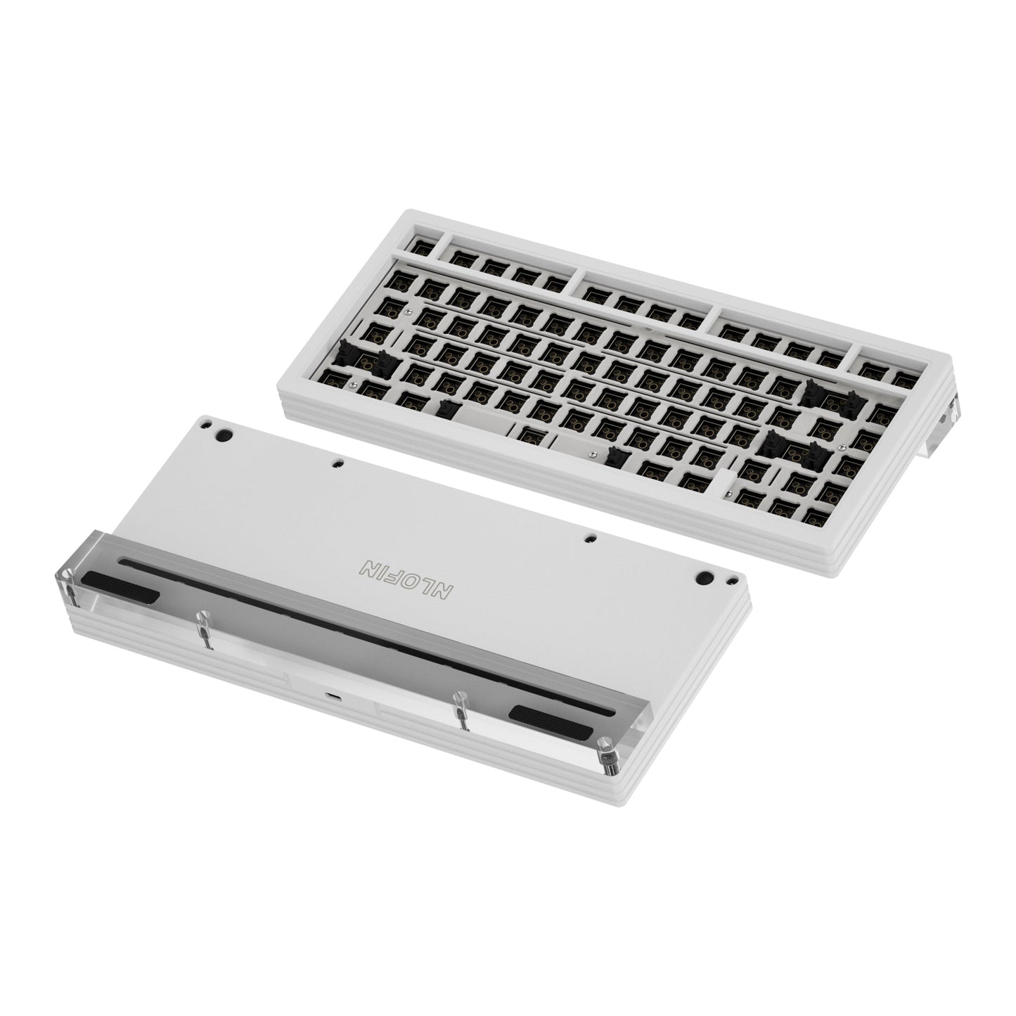 NLOFIN Barebones Keyboard Kit, Custom Mechanical Keyboard Base,Modular Aluminum Keyboard Base, RGB Backlighting Suitable for Win/Mac/Gaming,NLKB-ET82-01