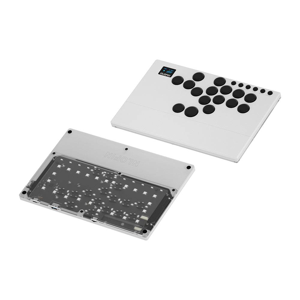 NLOFIN Leverless Arcade Stick 16Keys All-Button Leverless Controller,Custom RGB Arcade Fighting Stick for PS3/PS4/PC/Switch/Steam, Aluminum Controller Supports Hot-Swap&SOCD,NLHX-ET01