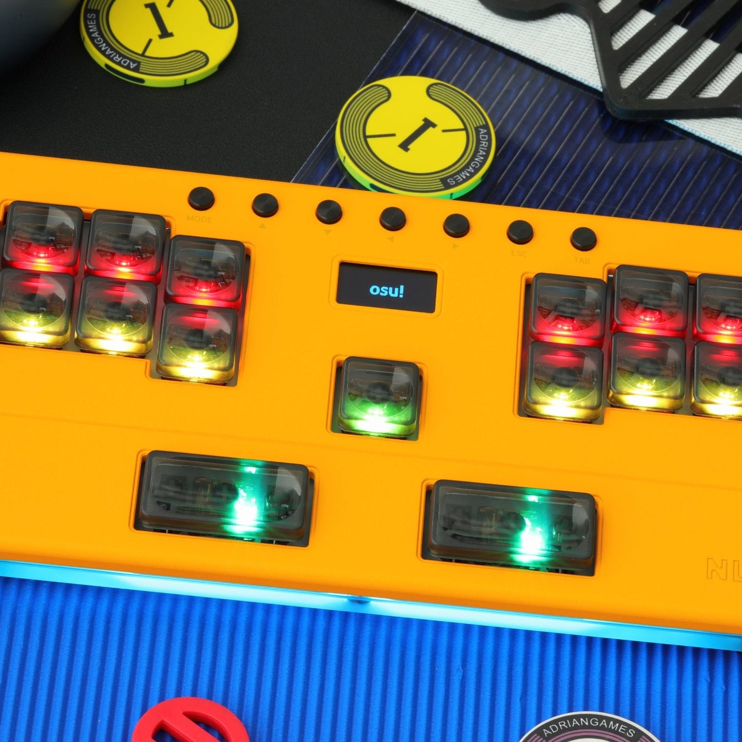 NLOFIN Exploration Series Leverless 17 Keyboard Full-Button Stickless Controller, Aluminum Alloy Music Gaming Keyboard, Three Game Modes to Switch Between, Multiple Colors Available, NLHX-ET17-01