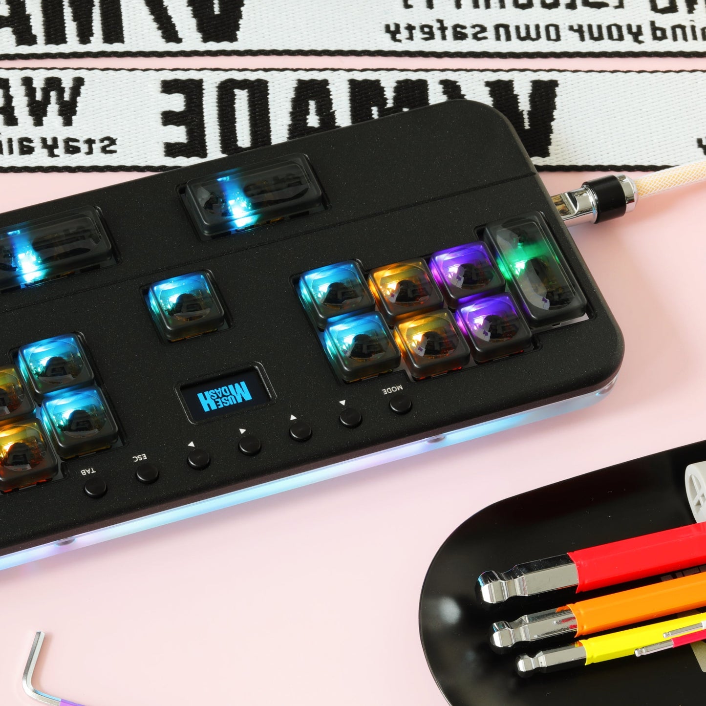 NLOFIN Exploration Series Hitbox 17 Keyboard Full-Button Stickless Controller, Aluminum Alloy Music Gaming Keyboard, Three Game Modes to Switch Between, Multiple Colors Available, NLHX-ET17-01