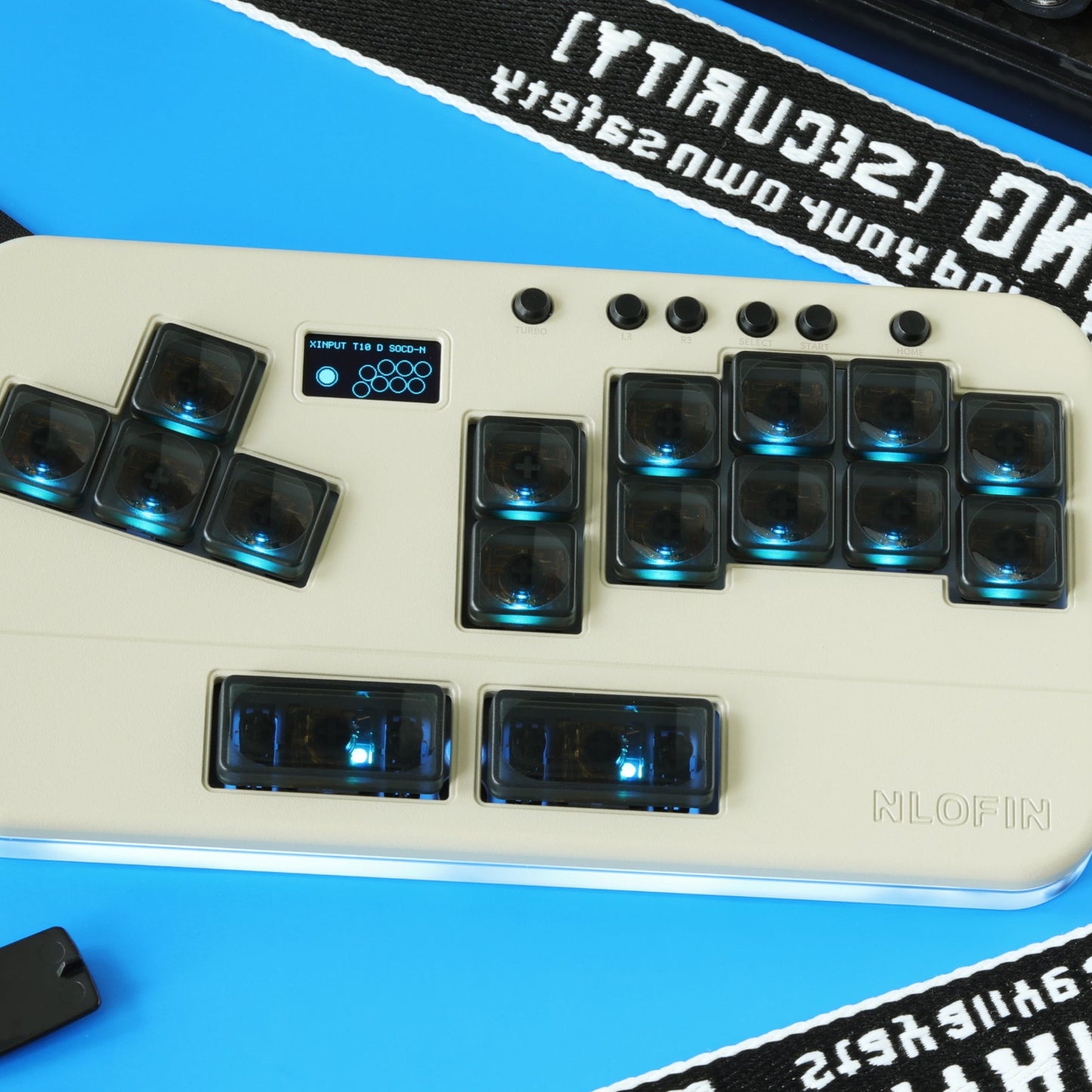 NLOFIN Exploration Series Hitbox 16 Keyboard Full-Key Joystick-Free Controller, Dual TYPE-C Design Aluminum Alloy Shell Gaming Keyboard, Multi-Platform Compatible Ergonomic Design, NLHX-ET02S