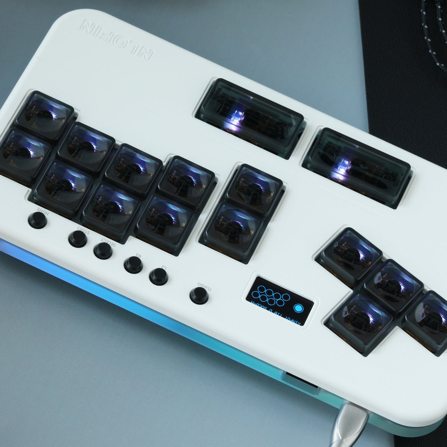 NLOFIN Exploration Series Hitbox 16 Keyboard Full-Key Joystick-Free Controller, Dual TYPE-C Design Aluminum Alloy Shell Gaming Keyboard, Multi-Platform Compatible Ergonomic Design, NLHX-ET02S