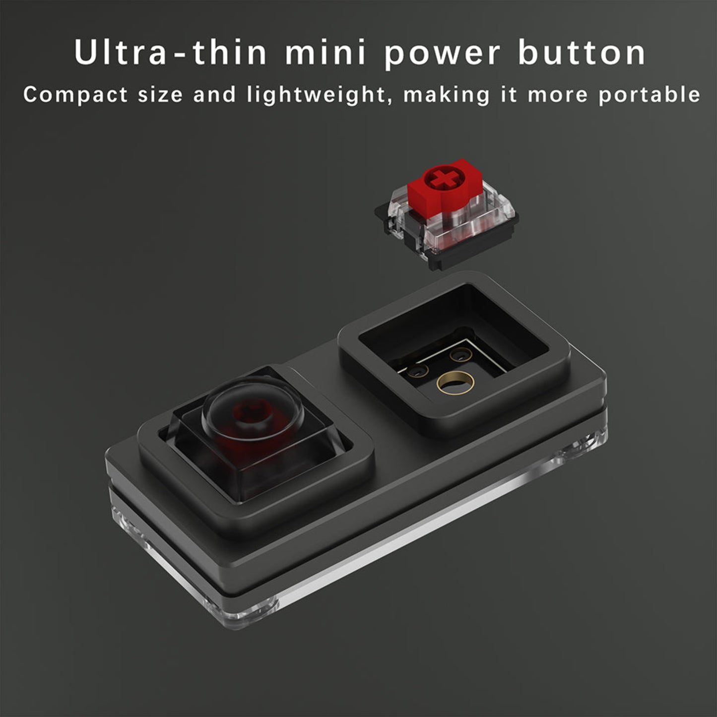 NLOFIN PC Power Button,Mini 2-key Remote PC Power Switch,PC Computer Case Power Switch,Button Desktop Computer Supplies Made of Aluminum Alloy, NLKB-ET02-01
