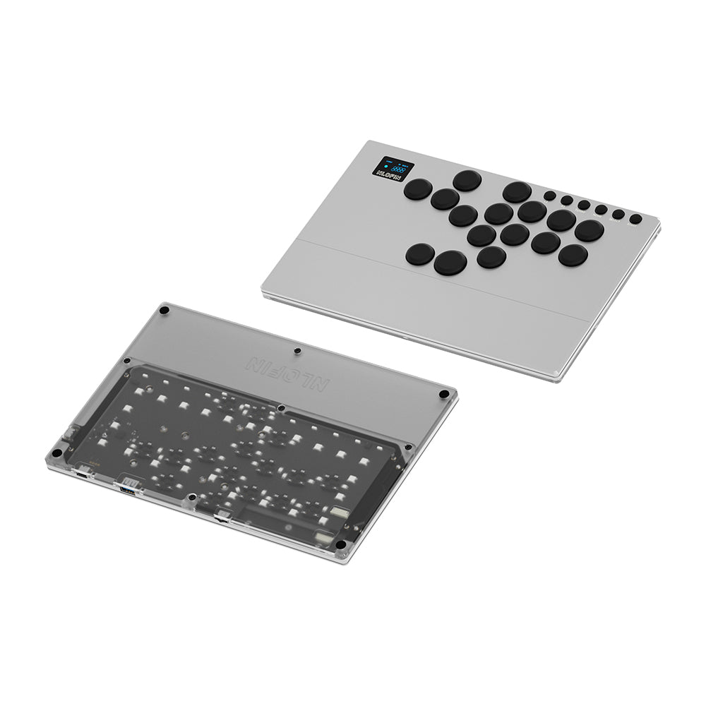 NLOFIN Leverless Arcade Stick 16Keys All-Button Leverless Controller,Custom RGB Arcade Fighting Stick for PS3/PS4/PC/Switch/Steam, Aluminum Controller Supports Hot-Swap&SOCD,NLHX-ET01