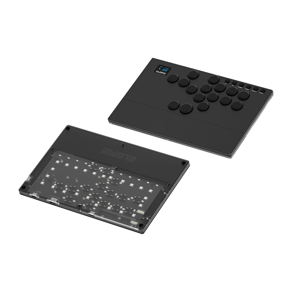 NLOFIN Leverless Arcade Stick 16Keys All-Button Leverless Controller,Custom RGB Arcade Fighting Stick for PS3/PS4/PC/Switch/Steam, Aluminum Controller Supports Hot-Swap&SOCD,NLHX-ET01