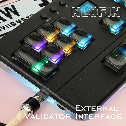 NLOFIN Exploration Series Leverless 17 Keyboard Full-Button Stickless Controller, Aluminum Alloy Music Gaming Keyboard, Three Game Modes to Switch Between, Multiple Colors Available, NLHX-ET17-01