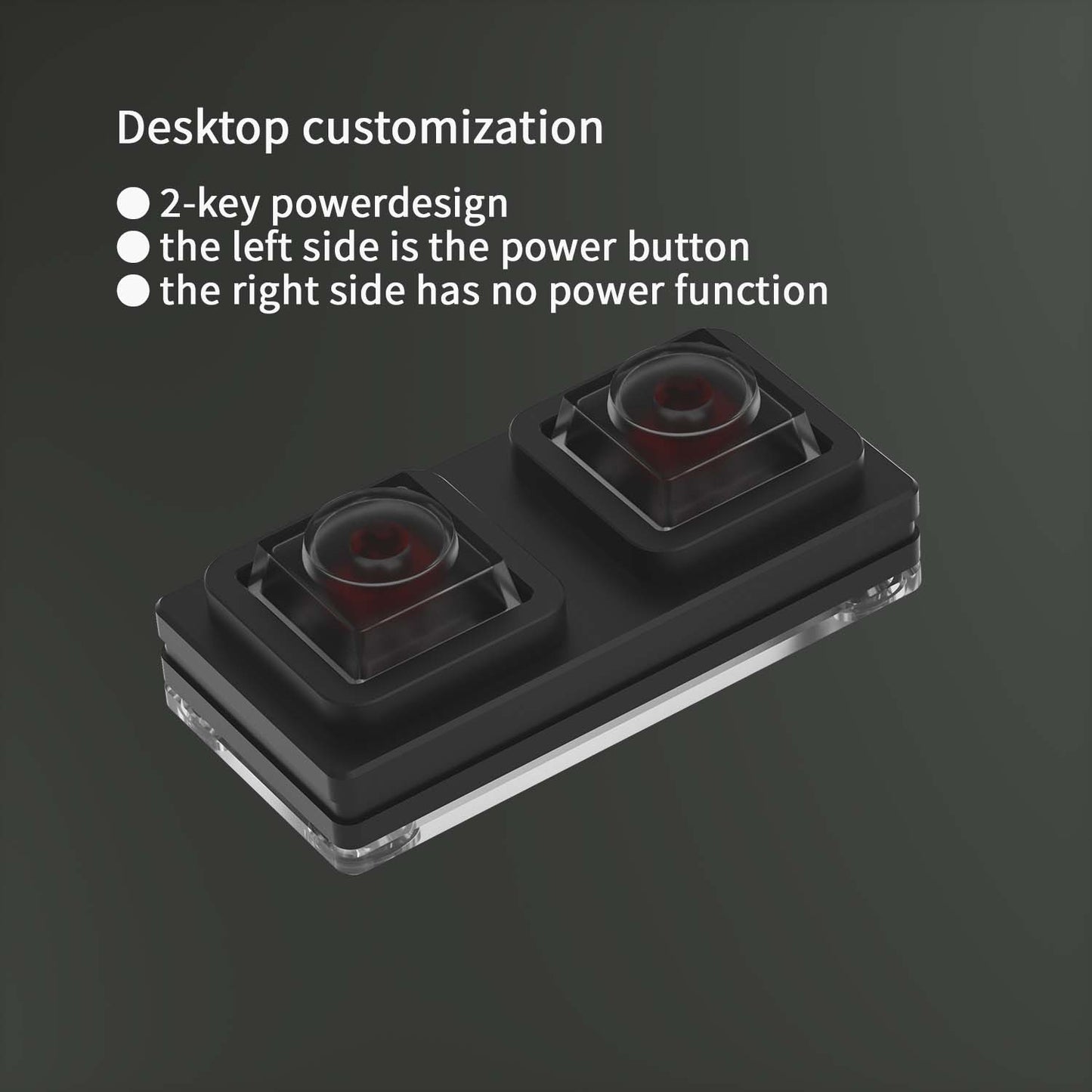 NLOFIN PC Power Button,Mini 2-key Remote PC Power Switch,PC Computer Case Power Switch,Button Desktop Computer Supplies Made of Aluminum Alloy, NLKB-ET02-01