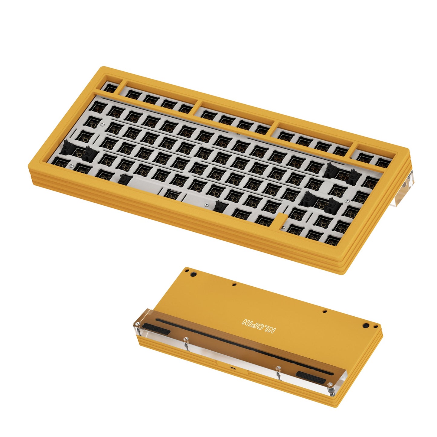 NLOFIN Barebones Keyboard Kit, Custom Mechanical Keyboard Base,Modular Aluminum Keyboard Base, RGB Backlighting Suitable for Win/Mac/Gaming,NLKB-ET82-01