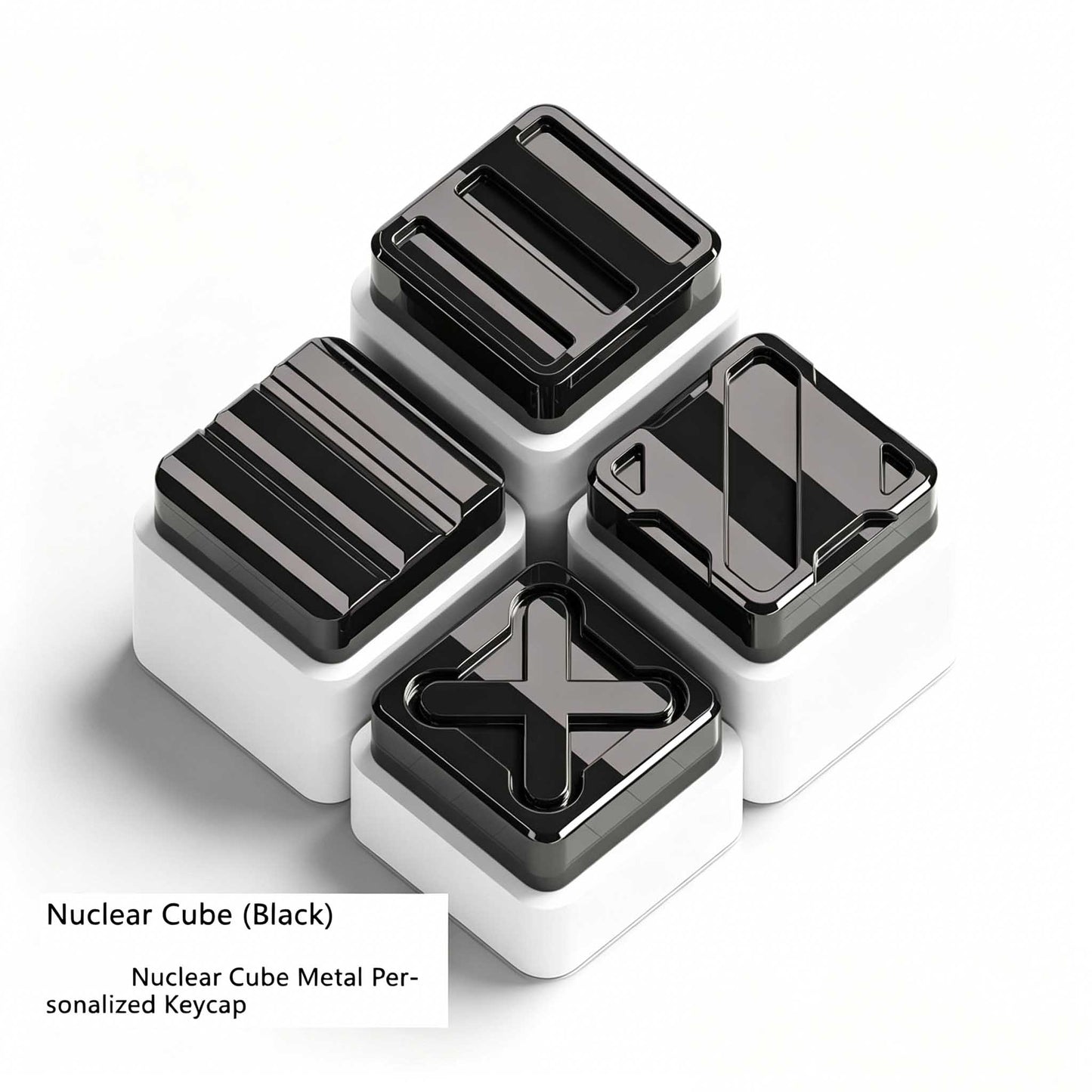 Cybercube Zinc Alloy Metal Artisan Keycaps, Matte/Glossy Finish for Mechanical Keyboards, Custom Gaming Keycap Set