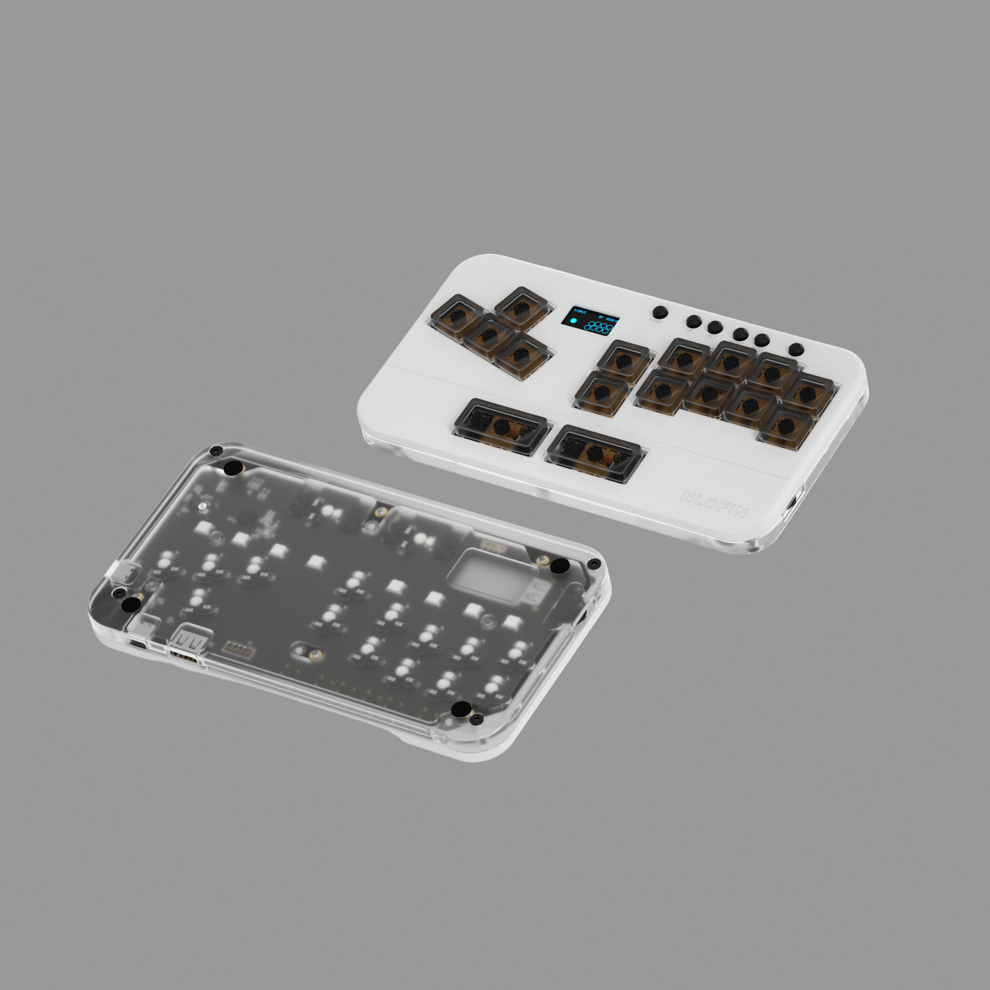 NLOFIN Exploration Series Hitbox 16 Keyboard Full-Key Joystick-Free Controller, Dual TYPE-C Design Aluminum Alloy Shell Gaming Keyboard, Multi-Platform Compatible Ergonomic Design, NLHX-ET02S