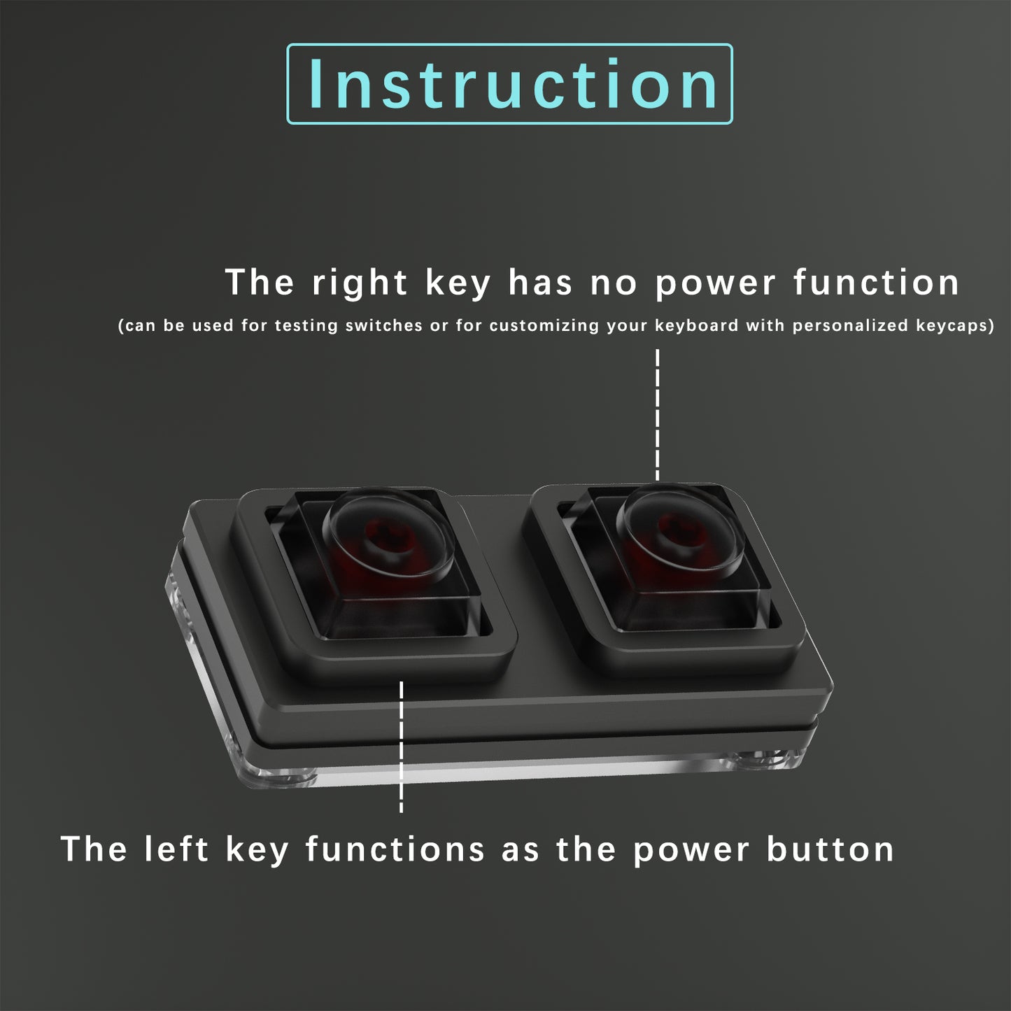 NLOFIN PC Power Button,Mini 2-key Remote PC Power Switch,PC Computer Case Power Switch,Button Desktop Computer Supplies Made of Aluminum Alloy, NLKB-ET02-01