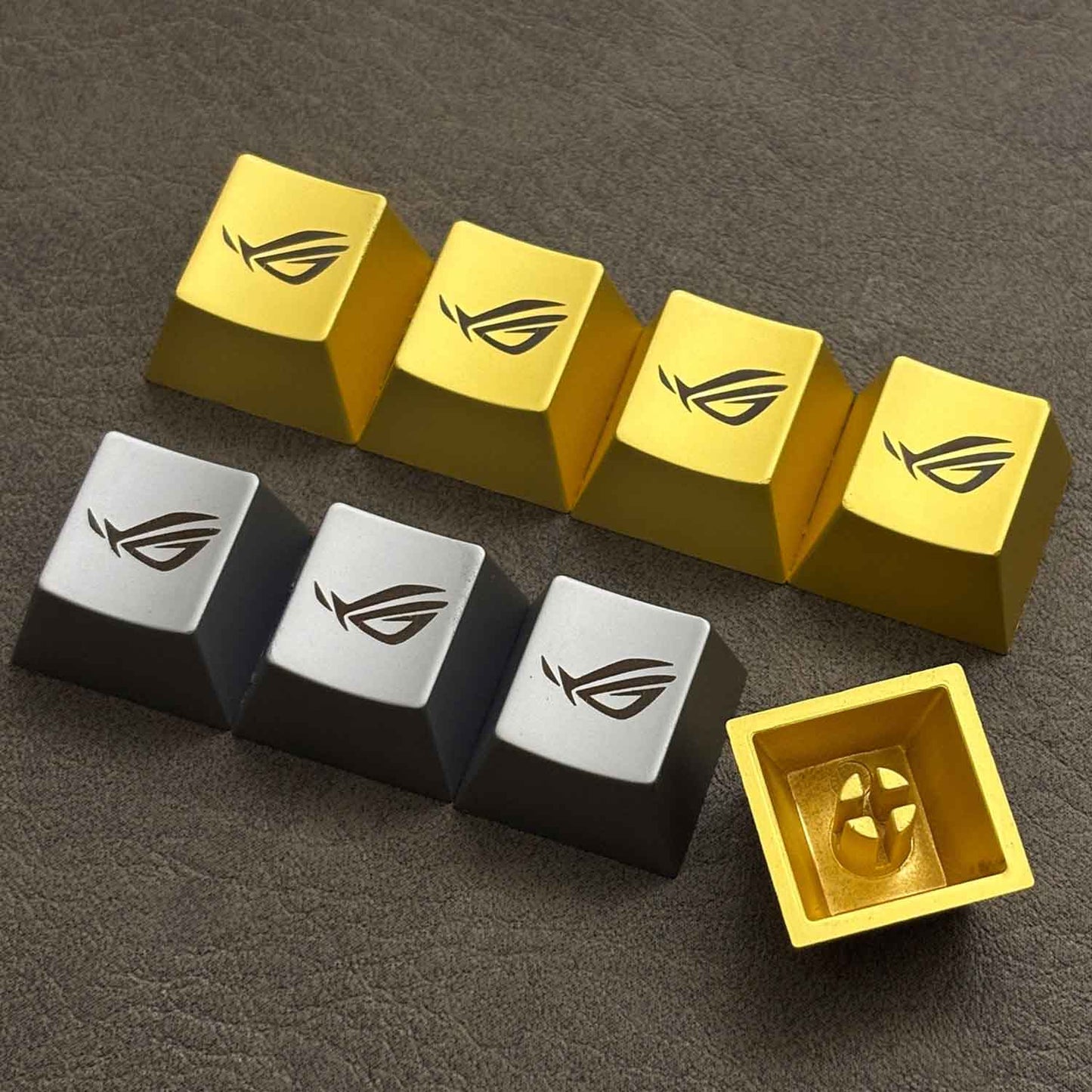 Custom ROG Inspired Metal Keycap Zinc Aluminum Alloy Artisan Keycap for Mechanical Keyboards, Compatible with ROG Azoth/Falchion & Cherry MX Switches