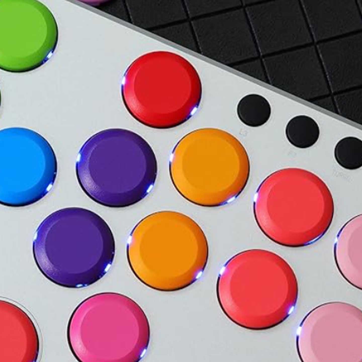 NLOFINLeverless Controller Keycaps Replacement Button Caps,4PCS 23mm Arcade Replacement Hitbox Button Caps for Mechanical PushButtons,Caps for TTC/Cherry/Akko Switches Caps，NLHX-KCGM-S01