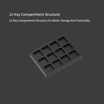 NLOFIN Keycap Storage Box, Mechanical Keyboard Keycap Storage Box with Dividers, Aluminum Alloy Material, NLTL-ET03