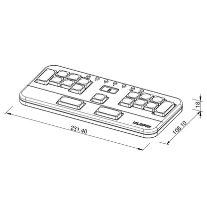 NLOFIN Exploration Series Hitbox 17 Keyboard Full-Button Stickless Controller, Aluminum Alloy Music Gaming Keyboard, Three Game Modes to Switch Between, Multiple Colors Available, NLHX-ET17-01