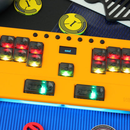 NLOFIN Exploration Series Leverless 17 Keyboard Full-Button Stickless Controller, Aluminum Alloy Music Gaming Keyboard, Three Game Modes to Switch Between, Multiple Colors Available, NLHX-ET17-01