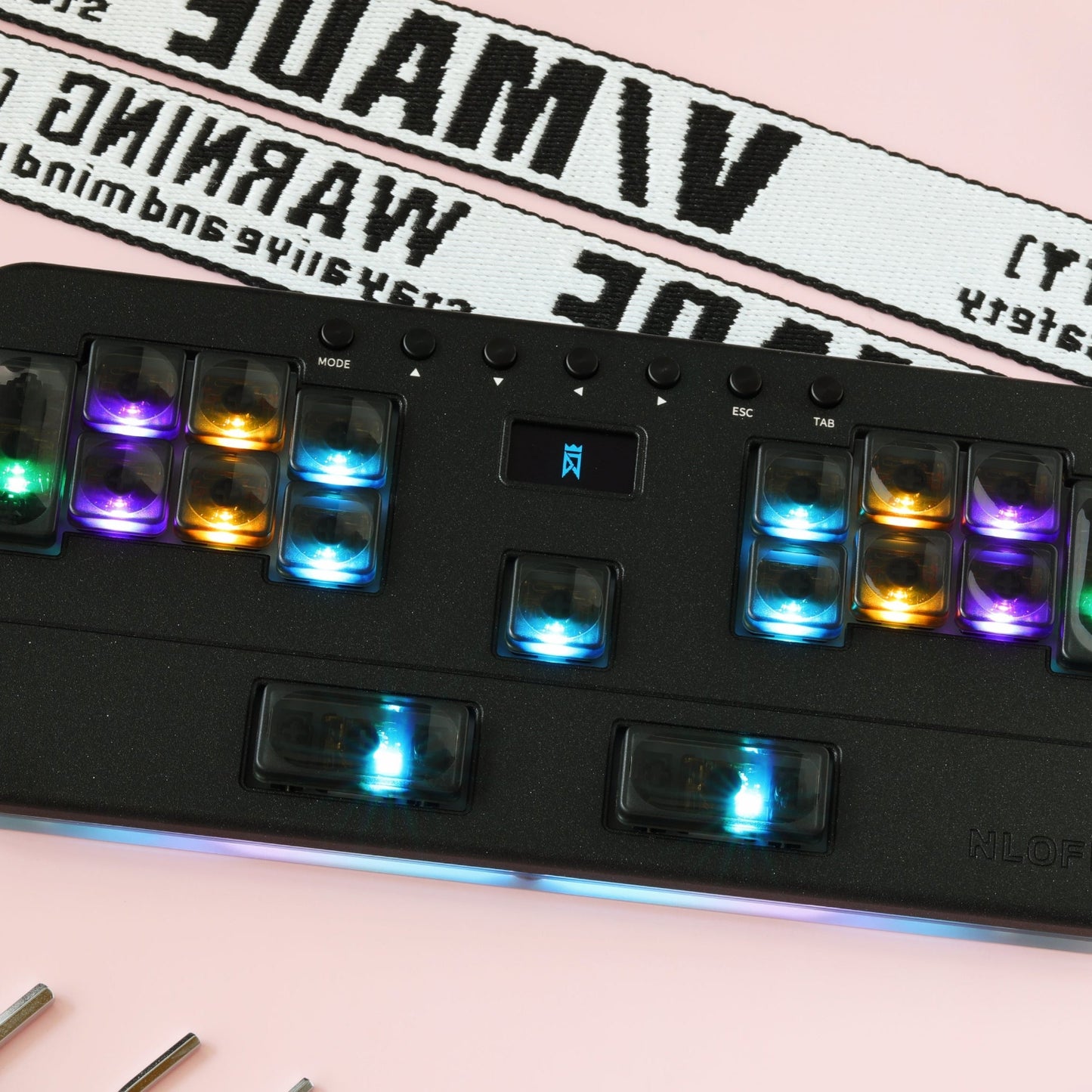 NLOFIN Exploration Series Leverless 17 Keyboard Full-Button Stickless Controller, Aluminum Alloy Music Gaming Keyboard, Three Game Modes to Switch Between, Multiple Colors Available, NLHX-ET17-01