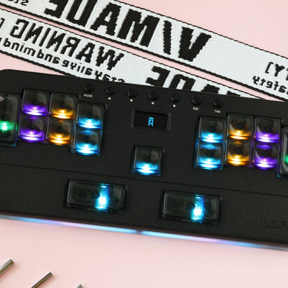 NLOFIN Exploration Series Leverless 17 Keyboard Full-Button Stickless Controller, Aluminum Alloy Music Gaming Keyboard, Three Game Modes to Switch Between, Multiple Colors Available, NLHX-ET17-01