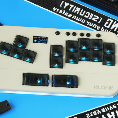 NLOFIN Exploration Series Hitbox 16 Keyboard Full-Key Joystick-Free Controller, Dual TYPE-C Design Aluminum Alloy Shell Gaming Keyboard, Multi-Platform Compatible Ergonomic Design, NLHX-ET02S