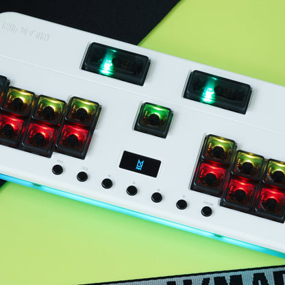 NLOFIN Exploration Series Leverless 17 Keyboard Full-Button Stickless Controller, Aluminum Alloy Music Gaming Keyboard, Three Game Modes to Switch Between, Multiple Colors Available, NLHX-ET17-01