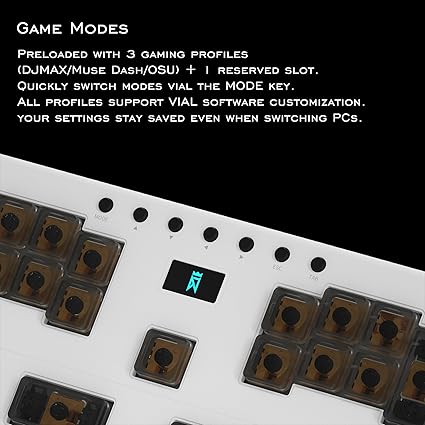 NLOFIN Exploration Series Leverless 17 Keyboard Full-Button Stickless Controller, Aluminum Alloy Music Gaming Keyboard, Three Game Modes to Switch Between, Multiple Colors Available, NLHX-ET17-01