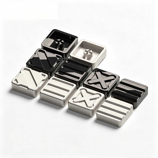 Cybercube Zinc Alloy Metal Artisan Keycaps, Matte/Glossy Finish for Mechanical Keyboards, Custom Gaming Keycap Set