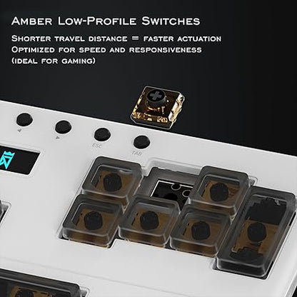 NLOFIN Exploration Series Leverless 17 Keyboard Full-Button Stickless Controller, Aluminum Alloy Music Gaming Keyboard, Three Game Modes to Switch Between, Multiple Colors Available, NLHX-ET17-01