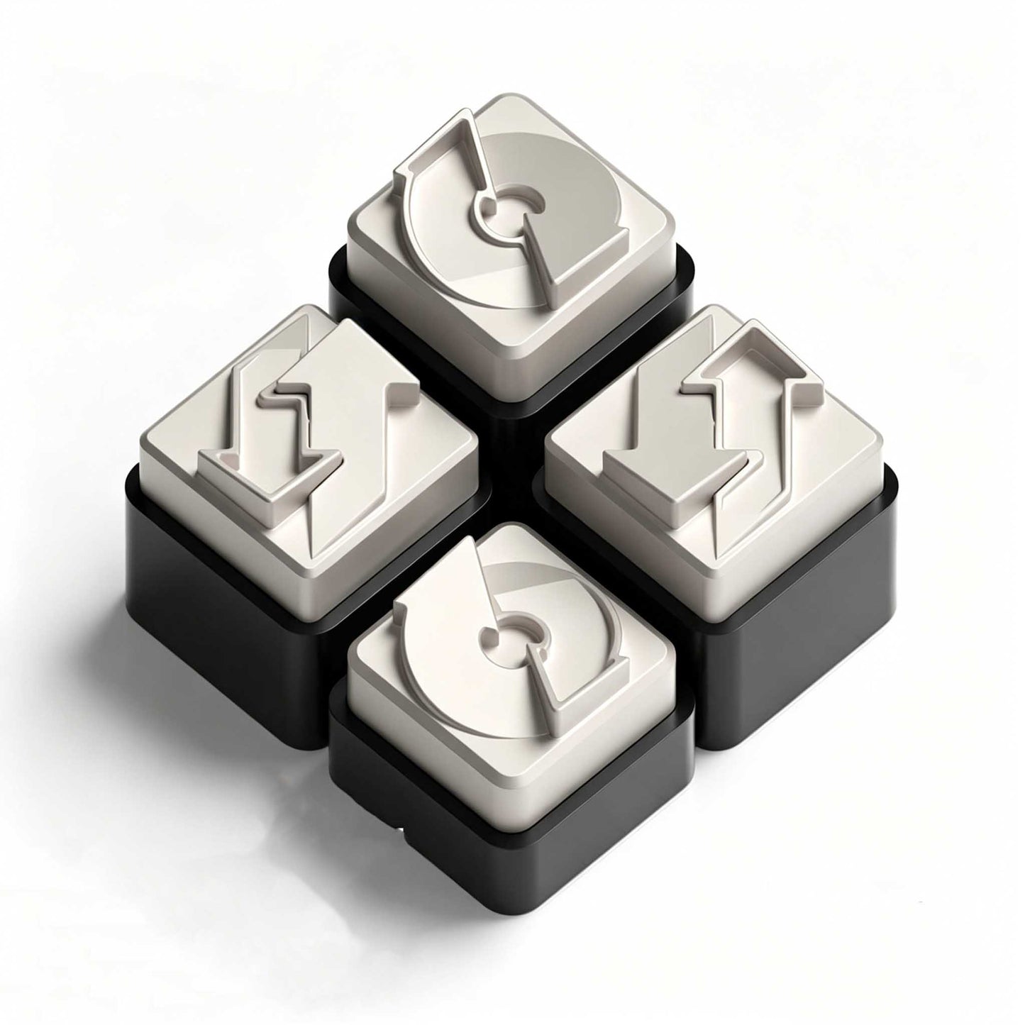 Cybercube Zinc Alloy Metal Artisan Keycaps, Matte/Glossy Finish for Mechanical Keyboards, Custom Gaming Keycap Set