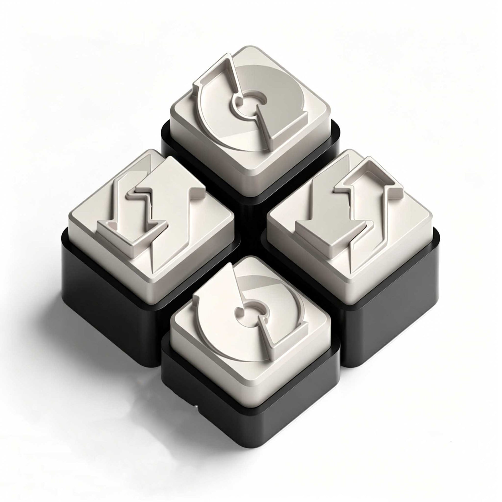 Cybercube Zinc Alloy Metal Artisan Keycaps, Matte/Glossy Finish for Mechanical Keyboards, Custom Gaming Keycap Set