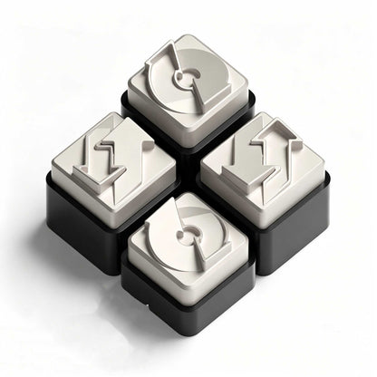 Cybercube Zinc Alloy Metal Artisan Keycaps, Matte/Glossy Finish for Mechanical Keyboards, Custom Gaming Keycap Set