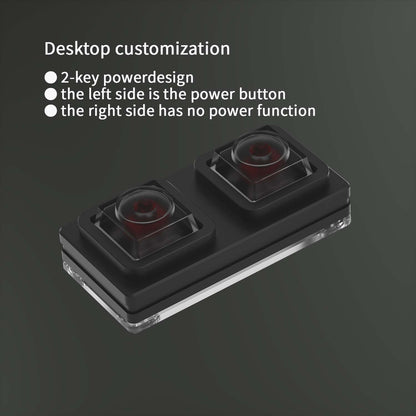 NLOFIN PC Power Button,Mini 2-key Remote PC Power Switch，PC Computer Case Power Switch,Button Desktop Computer Supplies Made of Aluminum Alloy, NLKB-ET02-01