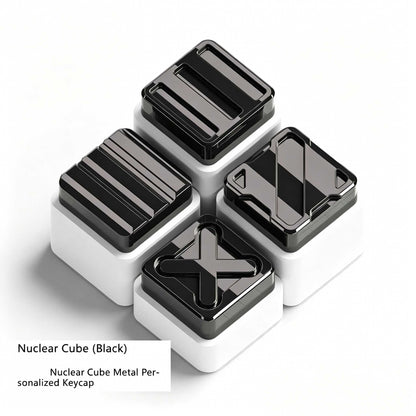 Cybercube Zinc Alloy Metal Artisan Keycaps, Matte/Glossy Finish for Mechanical Keyboards, Custom Gaming Keycap Set