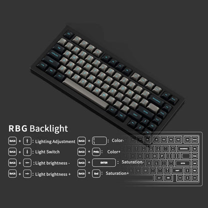 NLOFIN Barebones Keyboard Kit, Custom Mechanical Keyboard Base,Modular Aluminum Keyboard Base,  RGB Backlighting Suitable for Win/Mac/Gaming，NLKB-ET82-01