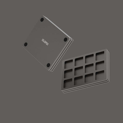 NLOFIN Keycap Storage Box, Mechanical Keyboard Keycap Storage Box with Dividers, Aluminum Alloy Material, NLTL-ET03