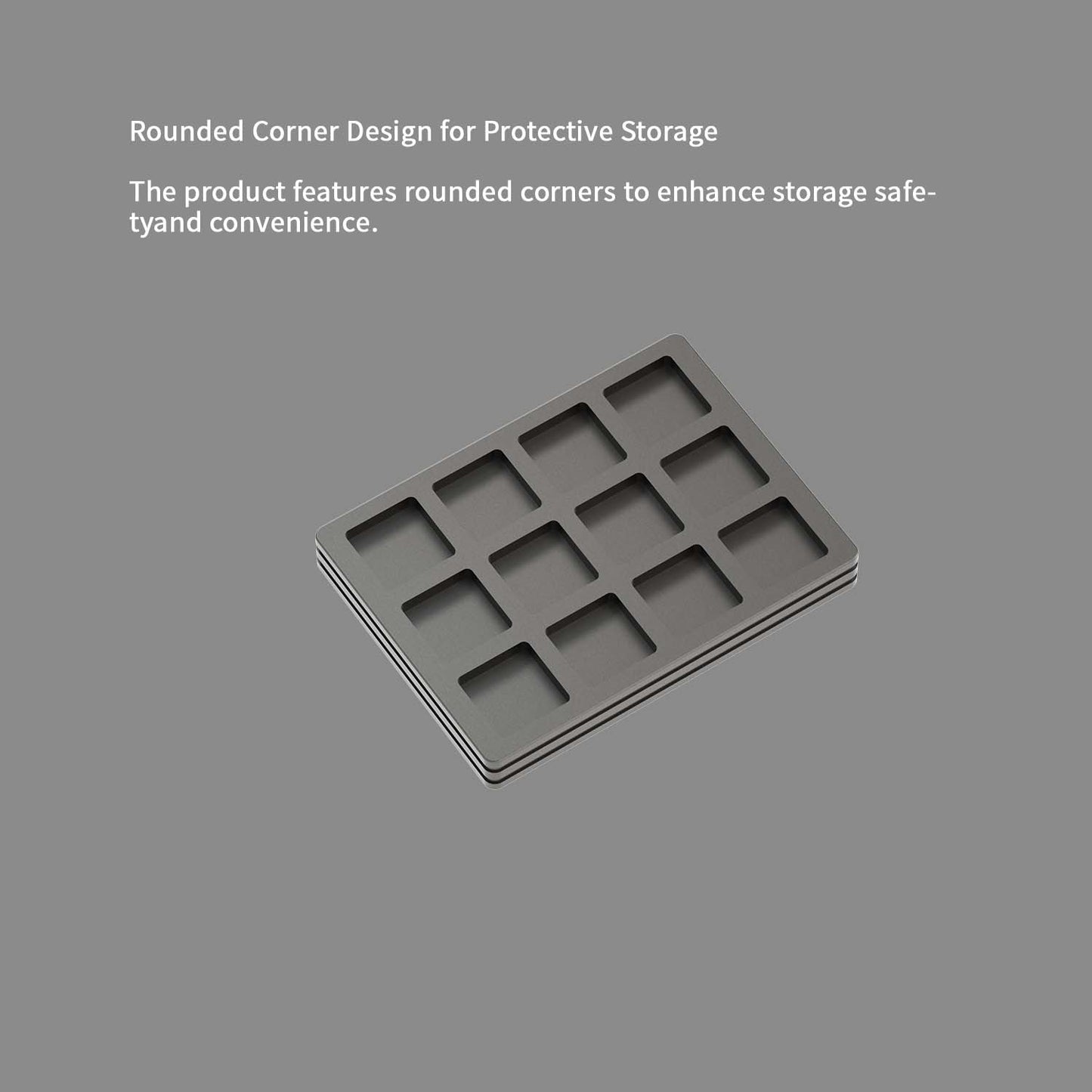 NLOFIN Keycap Storage Box, Mechanical Keyboard Keycap Storage Box with Dividers, Aluminum Alloy Material, NLTL-ET03