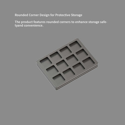 NLOFIN Keycap Storage Box, Mechanical Keyboard Keycap Storage Box with Dividers, Aluminum Alloy Material, NLTL-ET03
