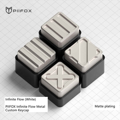 PIIFOX Cybercube Zinc Alloy Metal Artisan Keycaps, Matte/Glossy Finish for Mechanical Keyboards, Custom Gaming Keycap Set