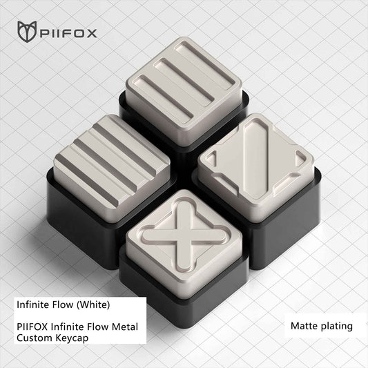 PIIFOX Cybercube Zinc Alloy Metal Artisan Keycaps, Matte/Glossy Finish for Mechanical Keyboards, Custom Gaming Keycap Set