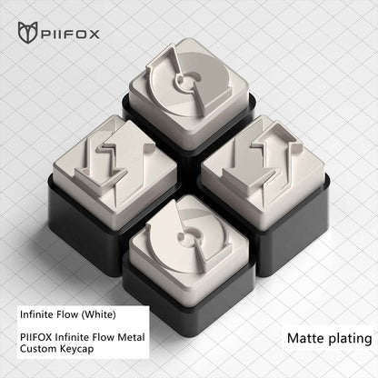PIIFOX Cybercube Zinc Alloy Metal Artisan Keycaps, Matte/Glossy Finish for Mechanical Keyboards, Custom Gaming Keycap Set