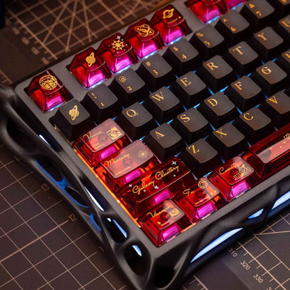 Solar System Themed Keycaps, A Set Of 48 High-End PBT+PC Translucent Keycaps For Mechanical Keyboards