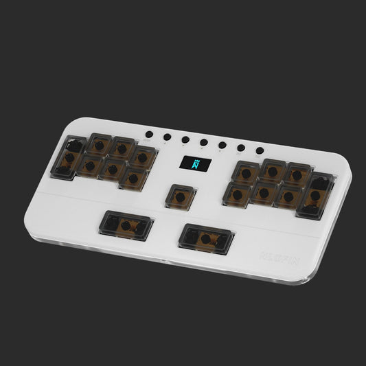 NLOFIN Exploration Series Leverless 17 Keyboard Full-Button Stickless Controller, Aluminum Alloy Music Gaming Keyboard, Three Game Modes to Switch Between, Multiple Colors Available, NLHX-ET17-01