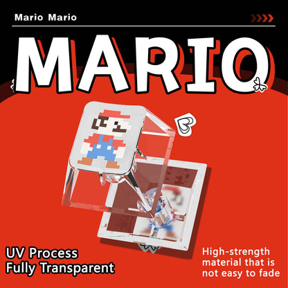 Super Mario Transparent Custom Keycaps Set, Full Size Mechanical Keyboard Keycaps for ROG Night Devil / Majestouch Wooting